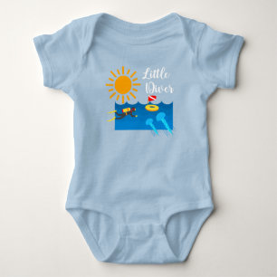 Little Diver with Jelly Fish - Baby Jersey Bodysui T Shirt