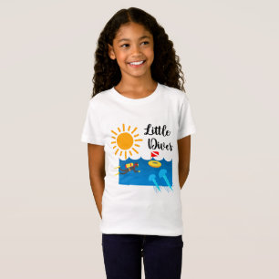 Little Diver with Jelly Fish - Girls Bra Jersey T Shirt