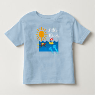 Little Diver with Jelly Fish - Småbarn Bra Jersey T Shirt