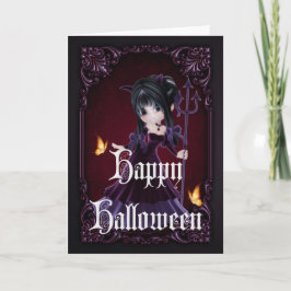 Little Djävulen 5 Gothic Happy halloween Card Kort