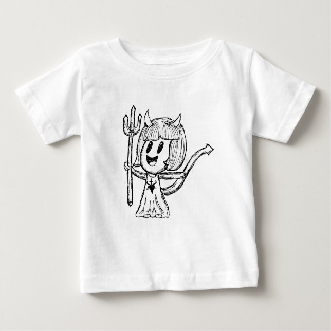 Little Djävulen Girl Sketch T Shirt (Framsida)
