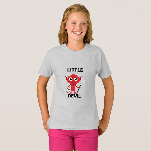 Little Djävulen - Girls Basic T-Shirt (Hel framsida)