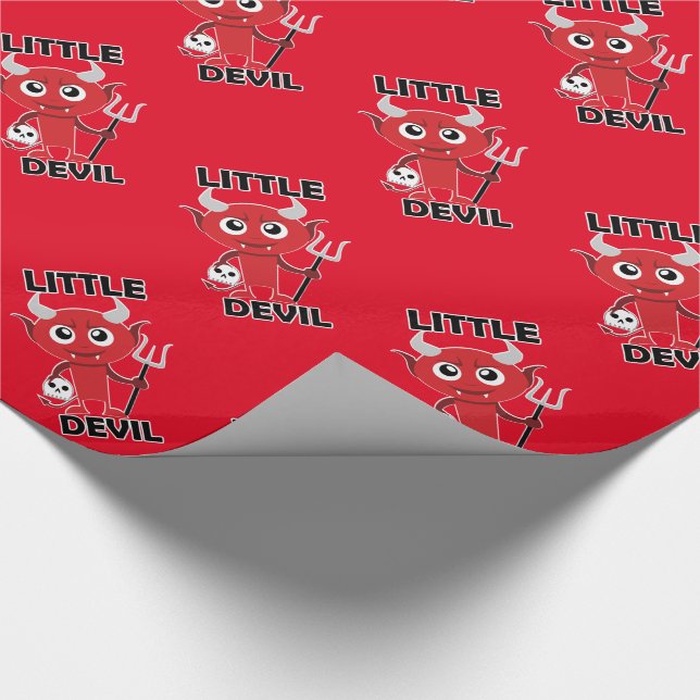 Little Djävulen - Glossy Wrapping Papper, 30 x 6' Presentpapper (Hörn)