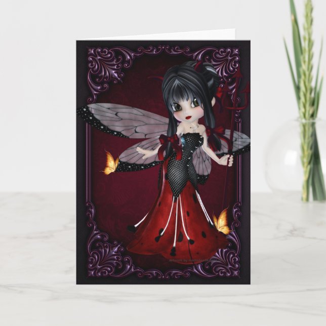 Little Djävulen Ladybug Design 1 Greeting Card Kort (Framsida)