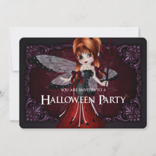 Little Djävulen Ladybug Fantasy Halloween Inbjudan