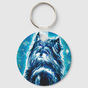 Little Doggy in blue Nyckelring