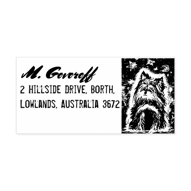 Little Doggy in blue Stämpel (Tryck)