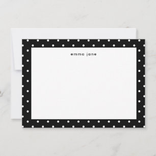 Little Dots Black and White Personlig Anteckningskort