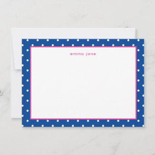 Little Dots Rosa och Blue Personlig Anteckningskort
