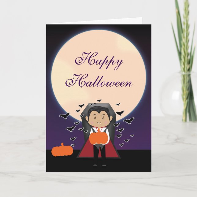 Little Dracula Vampire Kids Halloween-kort Kort (Framsida)