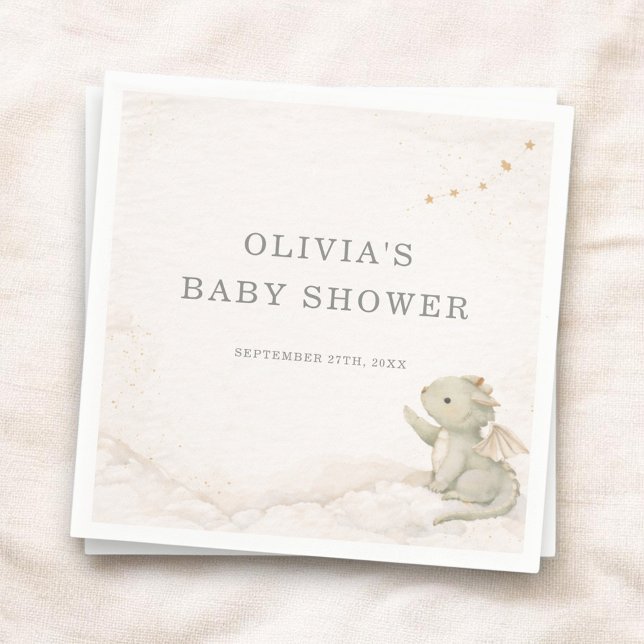 Little Dragon Almost Here Baby Shower Party Pappersservett (Skapare uppladdad)