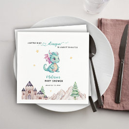 Little Dragon är på väg att kläcka Baby Shower Pappersservett