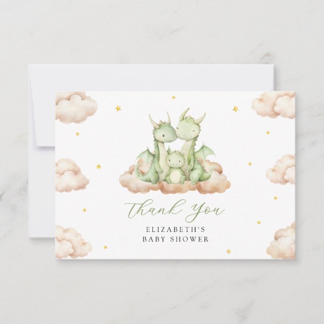 Little Dragon Baby Shower Tack Kort (Framsida)