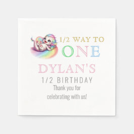 Little Dragon Halfway till 1 Rosa 6 månads födelse Pappersservett