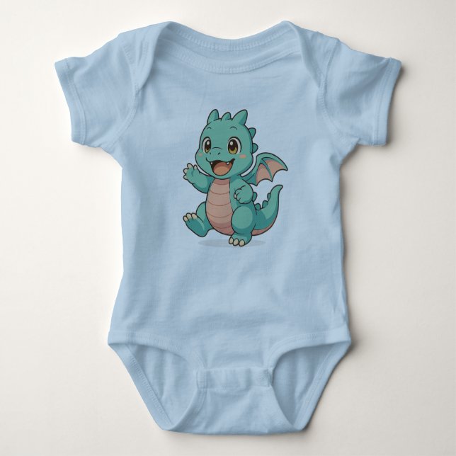 Little Dragon's Charm Baby Bodysuit T Shirt (Framsida)