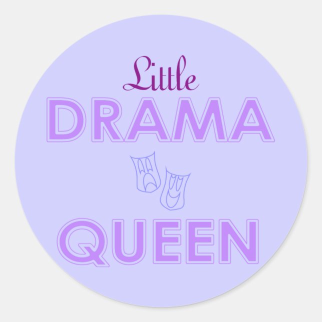 Little Drama Queen Stickers Runt Klistermärke (Framsida)