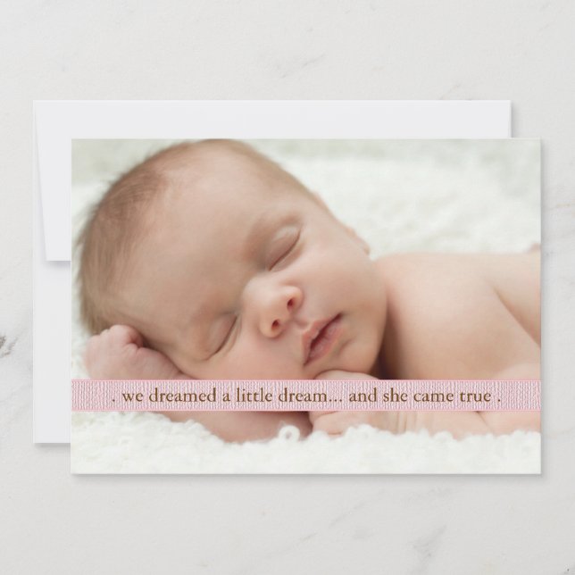 Little Dream Two Photo Modern Birth Notification Meddelande (Framsida)