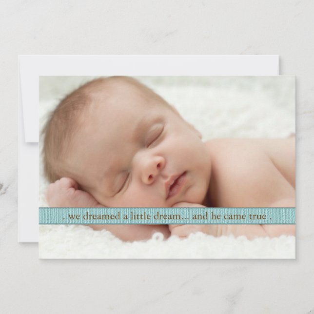 Little Dream Two Photo Modern Birth Notification Meddelande (Framsida)
