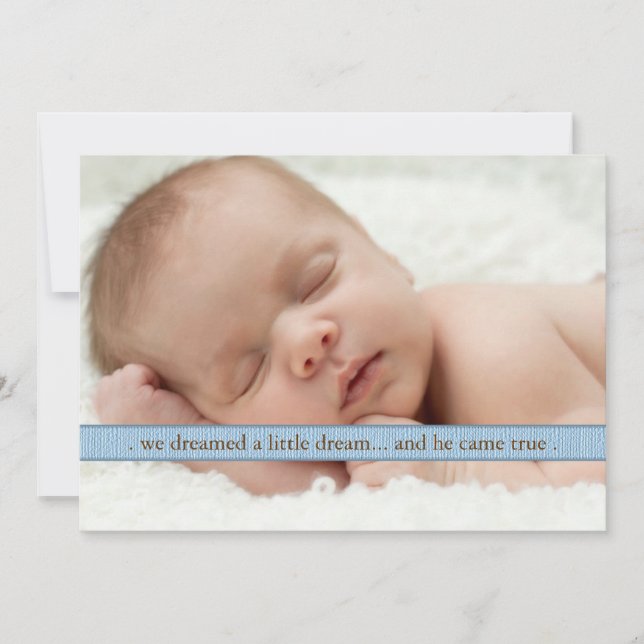 Little Dream Two Photo Modern Birth Notification Meddelande (Framsida)