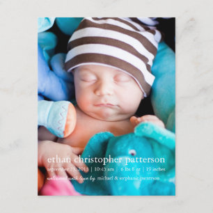 Little Dream Two Photo Modern Birth Notification Meddelande