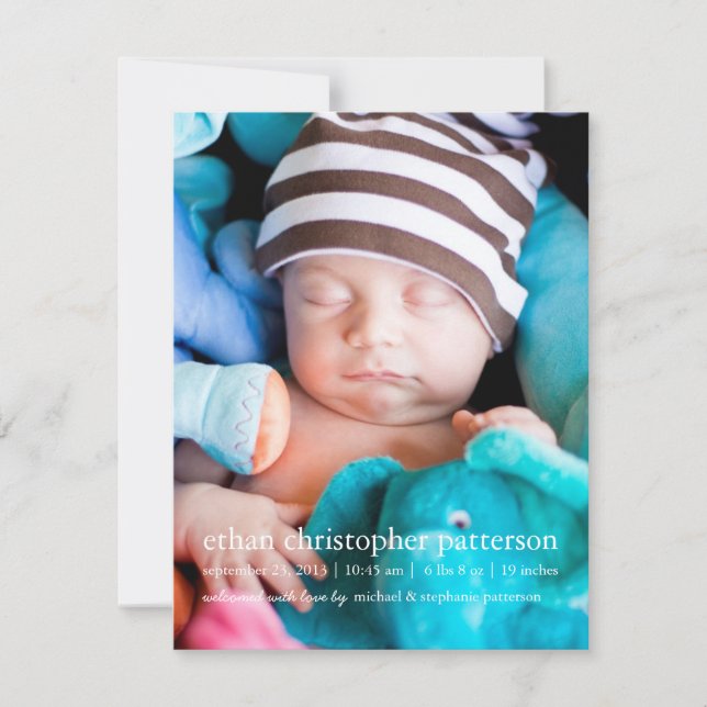 Little Dream Two Photo Modern Birth Notification Meddelande (Framsida)