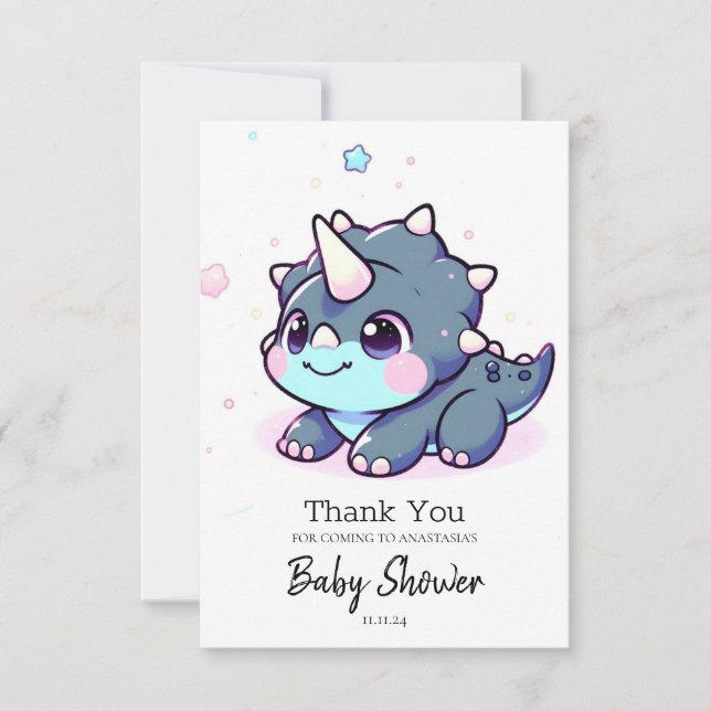 Little Dreamy Dinosaur Baby Shower Tack Kort (Framsida)