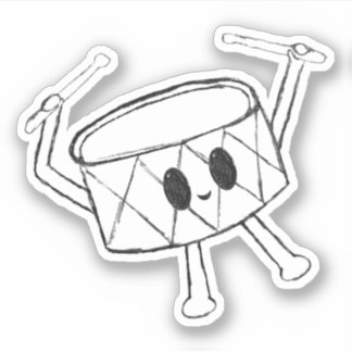 Little Drummer Boy Sketch Klistermärken