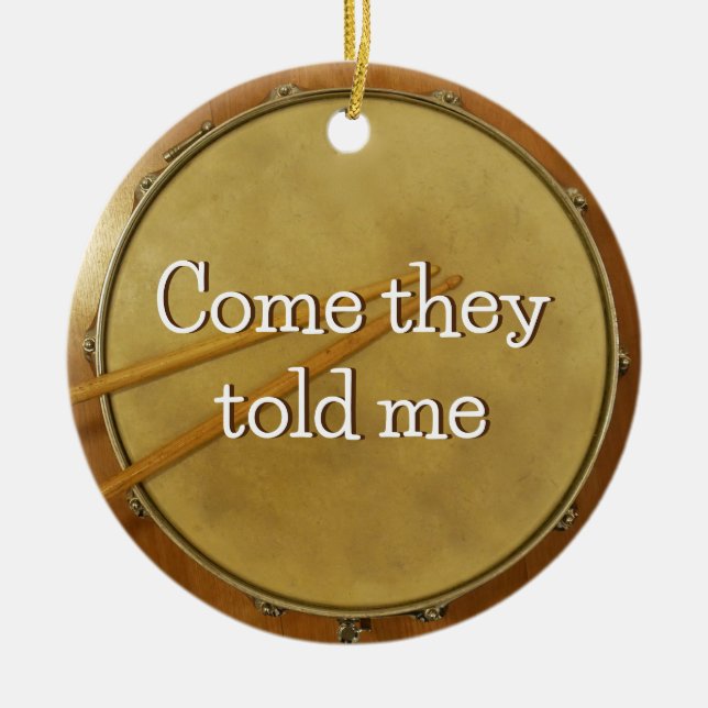 Little Drummer Snare Drum Julgransprydnad Keramik (Framsidan)