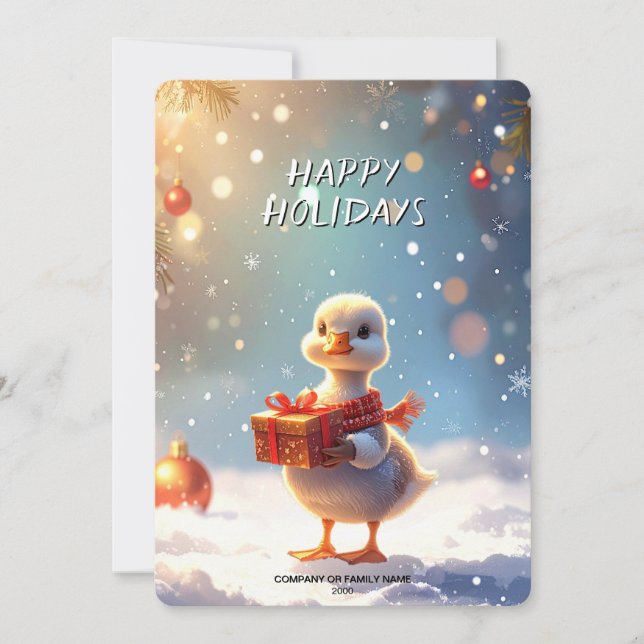 Little Duck Christmas Holiday Card Julkort (Framsida)