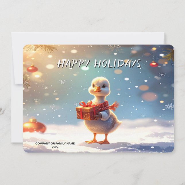 Little Duck Christmas Holiday Card Julkort (Framsida)