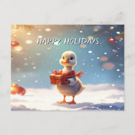 Little Duck Christmas Holiday Postcard Vykort