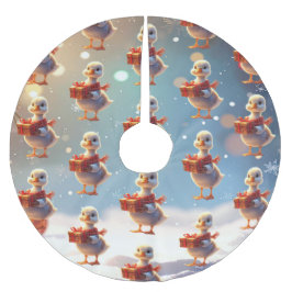 Little Duck Christmas Tree Skirt Julgransmatta Borstad Polyester