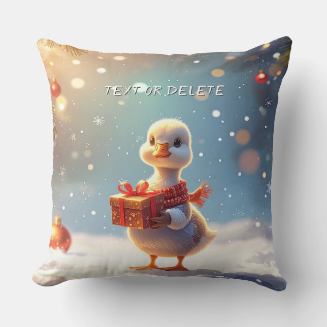 Little Duck Holiday Throw Pillow Kudde (Framsida)