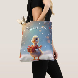Little Duck Holiday Tote Bag Tygkasse