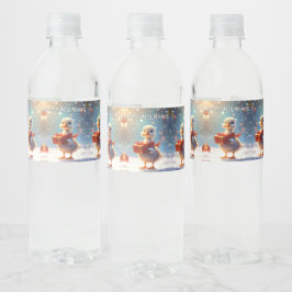 Little Duck Holiday Water Bottle Label Vattenflaskor Etikett