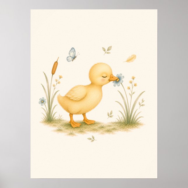 Little Duck & Wildflower Nursery Poster (Framsidan)