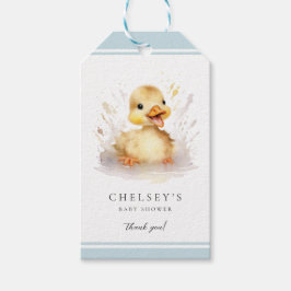 Little Duckling Baby Shower Blue Gift Märkre Presentetikett
