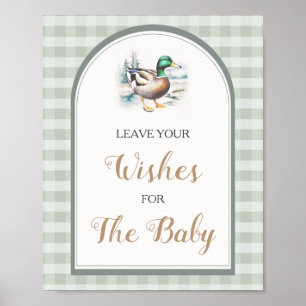 Little Duckling Baby Shower Lämnar Önskemål Poster