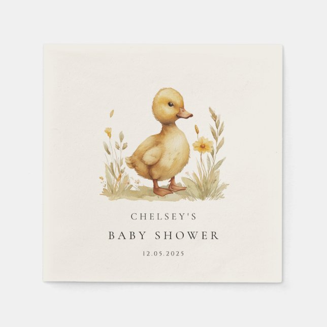 Little Duckling Baby Shower Pappersservett (Framsidan)