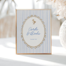 Little Duckling Cottage Blue Cards and Books Poster