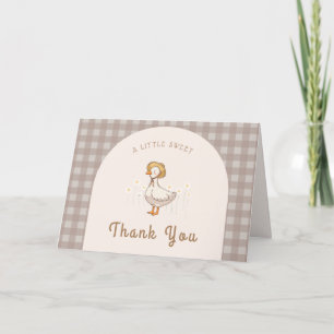 Little Duckling Farm Animal Gingham Baby Shower Tack Kort