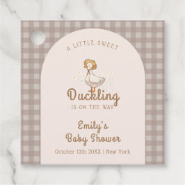Little Duckling Farmhouse Gingham Baby Shower Gåvor Etiketter