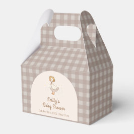 Little Duckling Farmhouse Gingham Baby Shower Presentaskar
