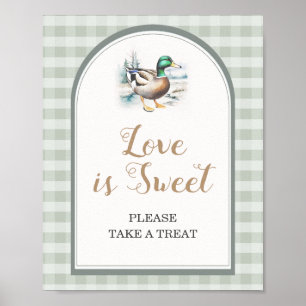 Little Duckling Gingham Baby Shower Kärlek är Swee Poster