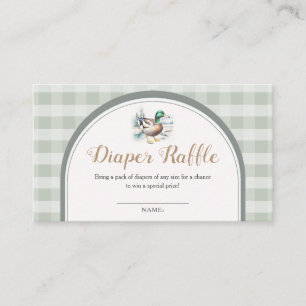 Little Duckling Gingham Baby Shower Raffle Tilläggskort