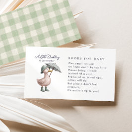 Little Duckling Grönt Bokar for Baby Shower Tilläggskort