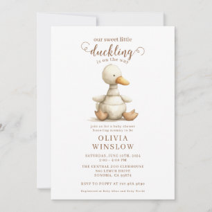 Little Duckling Watercolor Baby Shower Inbjudningar