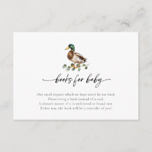 Little Ducklings Anka Baby Shower Bok-begäran Tilläggskort