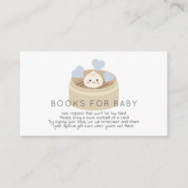 Little Dumpling Baby Shower Blue Bok-begäran Tilläggskort