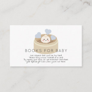 Little Dumpling Baby Shower Blue Bok-begäran Tilläggskort